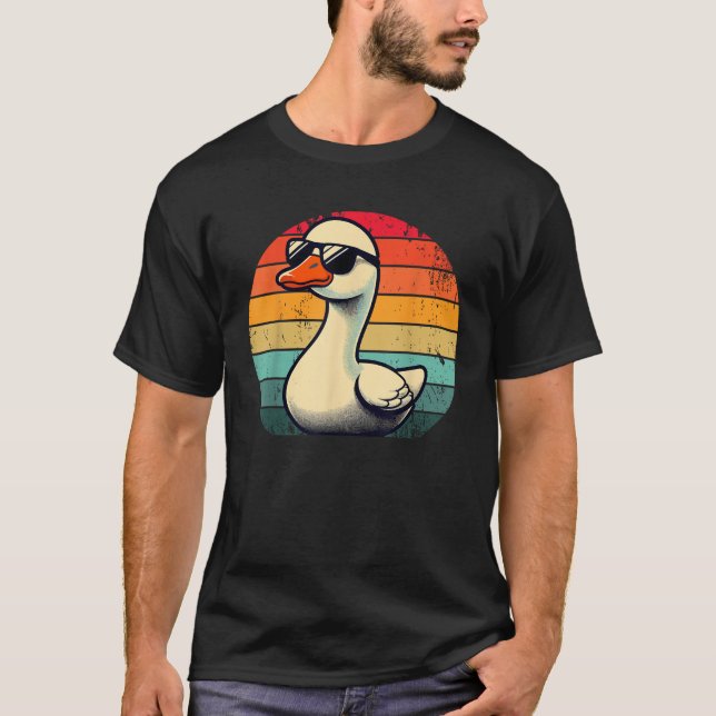 Silly Goose in Sunglasses Pun Meme Pool Funny Goos T-Shirt (Front)