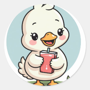 Silly Goose Juice Box Cute Bird Funny Sticker