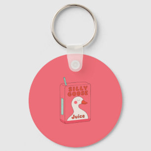 Silly Goose Juice Box Funny Goose Lover  Key Ring