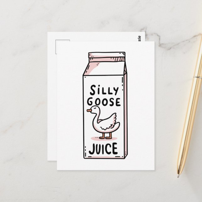 Silly goose juice postcard (Front/Back In Situ)