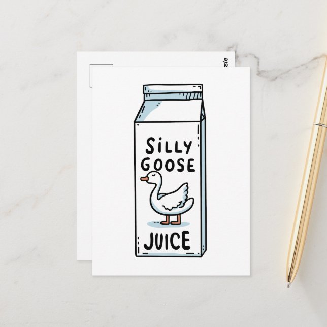Silly goose juice postcard (Front/Back In Situ)