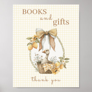 Silly Goose Lemon Baby Shower Books and Gifts Sign
