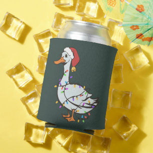 Silly Goose Light Christmas Funny Duck Xmas Lights Can Cooler