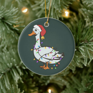 Silly Goose Light Christmas Funny Duck Xmas Lights Ceramic Tree Decoration