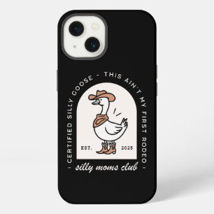 Silly goose mum mama cowgirl cowboy retro black iPhone 13 case