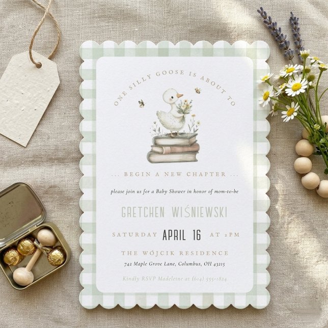 Silly Goose New Chapter Spring Baby Shower  Invitation (Silly Goose New Chapter Spring Baby Shower Invitation)