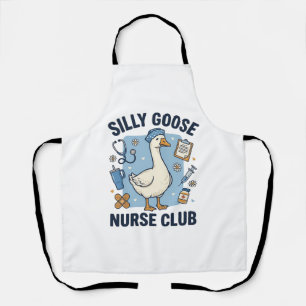 Silly Goose Nurse Club Funny Nurse Vector Design_1 Apron