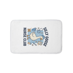 Silly Goose Nurse Club Funny Nurse Vector Design_1 Bath Mat