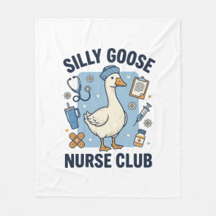Silly Goose Nurse Club Funny Nurse Vector Design_1 Fleece Blanket