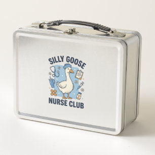 Silly Goose Nurse Club Funny Nurse Vector Design_1 Metal Lunch Box