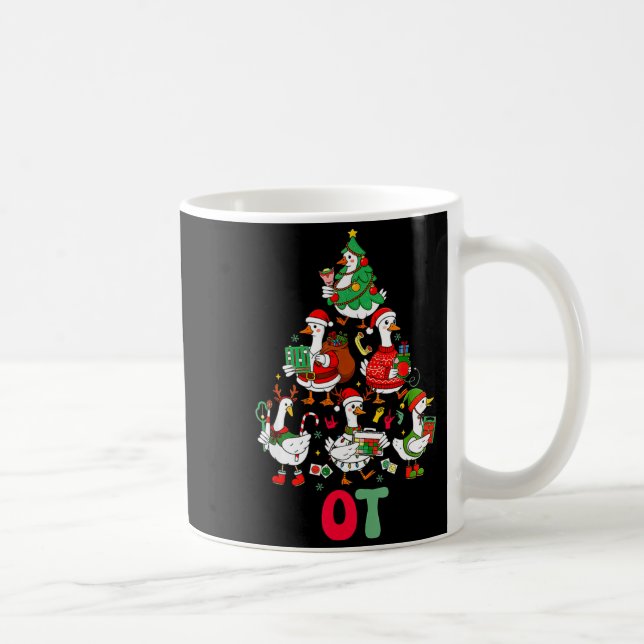 Silly goose occupational therapy christmas tree ot coffee mug (Right)