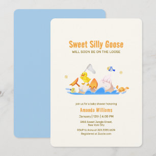 Silly Goose Ocean Fishing  Baby Shower Invitation