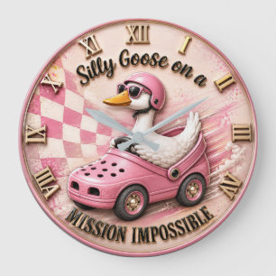 Silly Goose on a Mission Impossible Funny Goose Large Clock