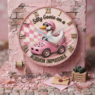 Silly Goose on a Mission Impossible Funny Goose Large Clock
