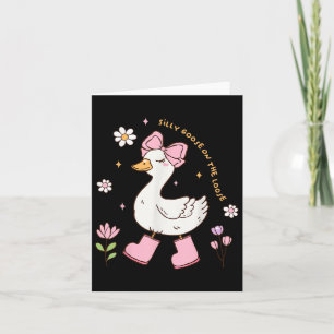 Silly Goose On The Loose Coquette Bow Pink Girl Ki Card