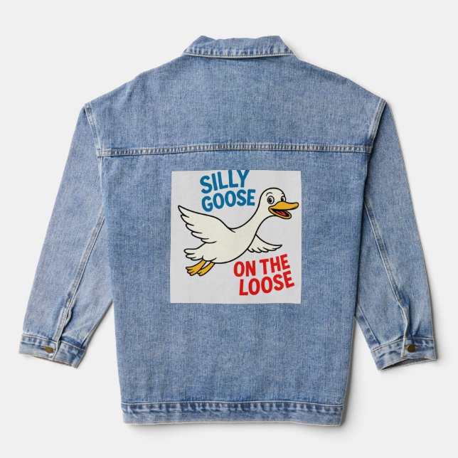 Silly Goose on the Loose Denim Jacket (Back)