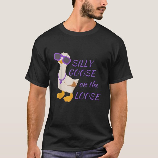 Silly Goose On The Loose Funny Boys Girls Kids Tee (Front)