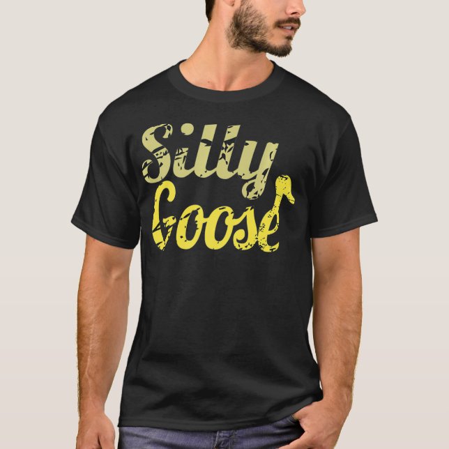 Silly Goose On The Loose Funny Cute Bird Lover bea T-Shirt (Front)