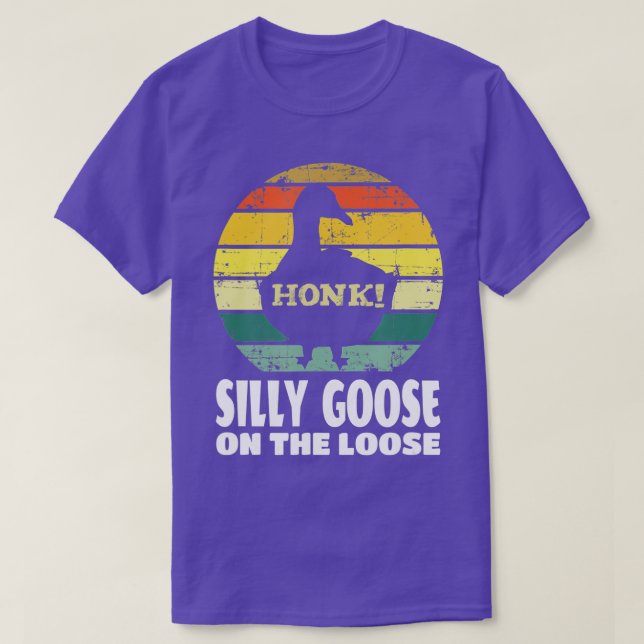 Silly Goose On The Loose Funny Cute Bird Lover Gif T-Shirt (Design Front)