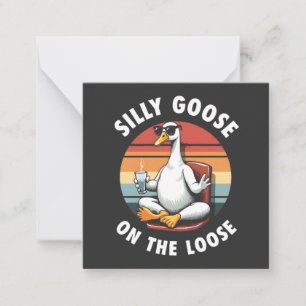 Silly Goose on the Loose Meditation Yoga Retro Card