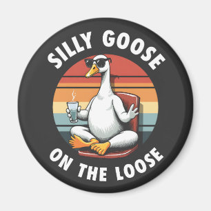 Silly Goose on the Loose Meditation Yoga Retro Magnet