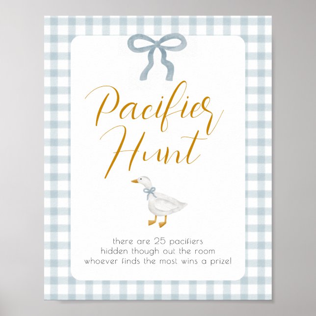 Silly Goose Pacifier Hunt Baby Shower Game  Poster (Front)