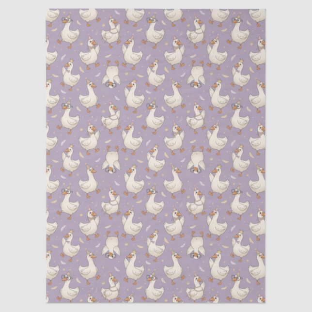 Silly Goose Party Cartoon Geese with Confetti Tissue Paper (Front)