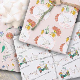 Silly Goose Party Girl Baby Shower Wrapping Paper Sheet