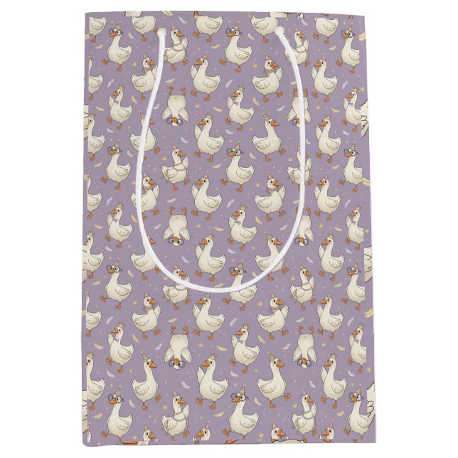 Silly Goose Party Parade Funny Birthday Medium Gift Bag (Front)