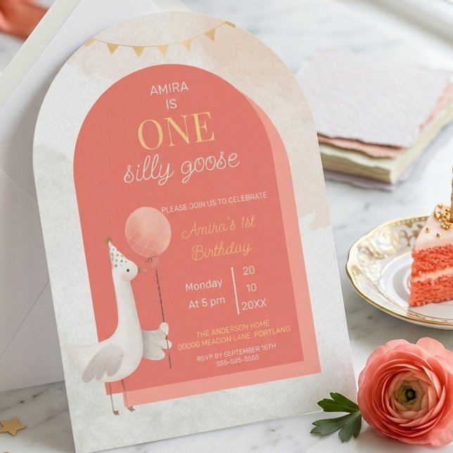 Silly Goose Personalised First Birthday Invitation (Creator Uploaded)