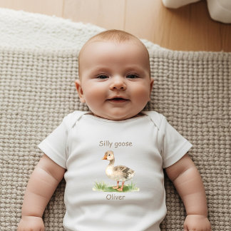 Silly Goose Personalised Gift Newborn Baby Bodysuit