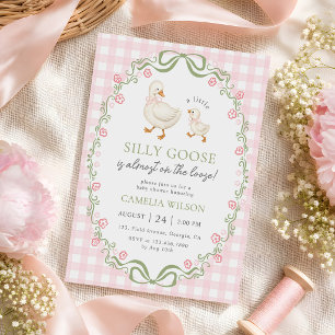 Silly Goose Pink Baby Girl Shower Invitation