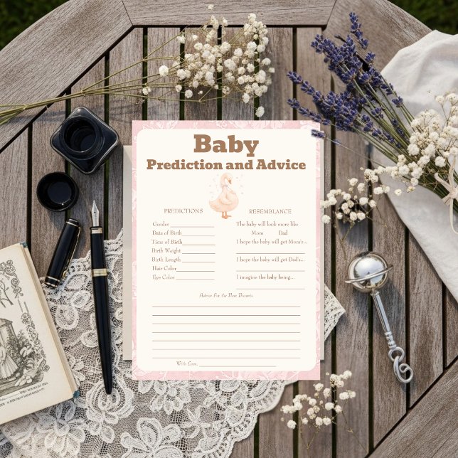 Silly Goose Pink Baby Predictions & Advice Card (Silly Goose Pink Baby Predictions & Advice Card)