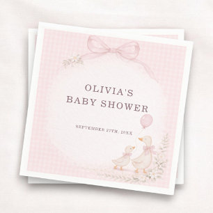 Silly Goose Pink Baby Shower Party Napkin
