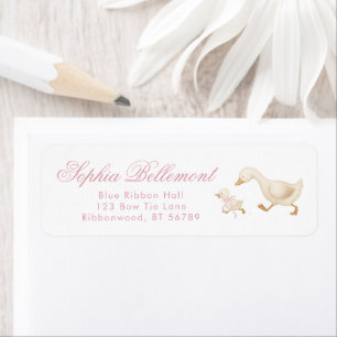 Silly Goose Pink Baby Shower Return Address
