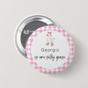 Silly Goose Pink Birthday 6 Cm Round Badge