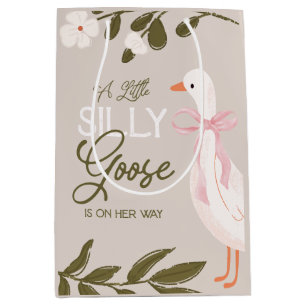 Silly Goose Pink Bow Girl Baby Shower Gift Bags