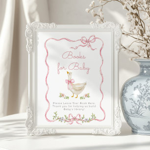 Silly goose Pink bow vintage Books for baby Poster