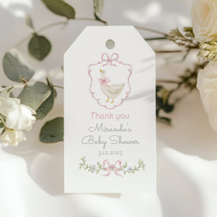 Silly Goose Pink creat Baby shower Thank you Gift Tags
