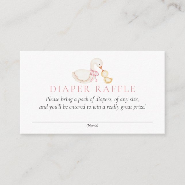 Silly Goose Pink Floral Diaper Raffle Card (Front)