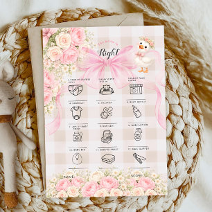 Silly Goose Pink Gingham Baby Price is Right Game