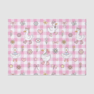Silly Goose Pink Gingham Birthday Tissue Paper