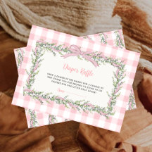 Silly Goose Pink Gingham Diaper Raffle Ticket