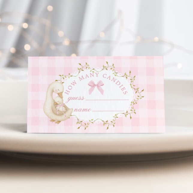 Silly Goose Pink Gingham How many candies Enclosure Card (Creator Uploaded)