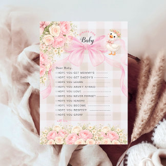 Silly Goose Pink Gingham Wishes for Baby Game