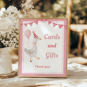 Silly Goose Pink Girl Birthday Cards and Gifts Poster