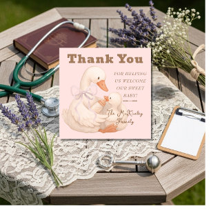 Silly Goose Pink Labor  Delivery NICU Hospital    Thank You Card
