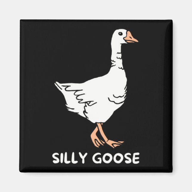 Silly Goose Pocket Patch Design Magnet (Front)