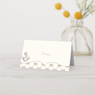 Silly Goose Preppy Bow Baby Shower Place Card