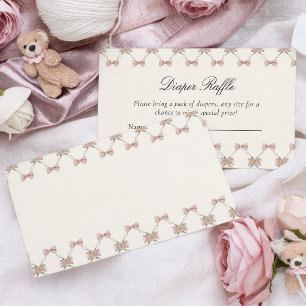 Silly Goose Preppy Bow Diaper Raffle Enclosure Card